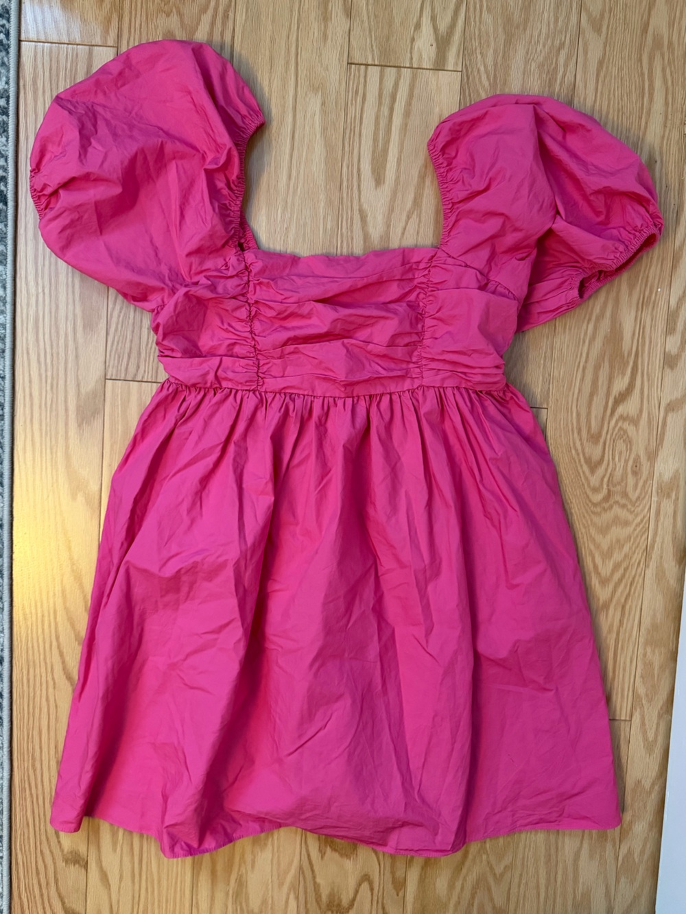 English Factory Pink Puff Sleeve Dress Sz M